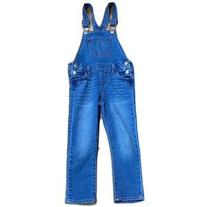 Levi's Kids Unisex Size 4t Reg Medium Wash Cotton Blend Blue Denim Bib Overalls